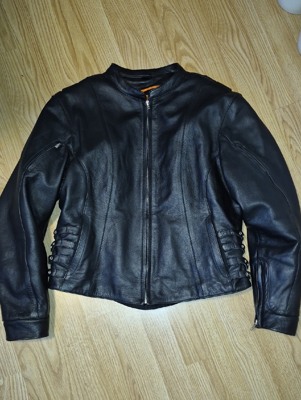 Women's FIRST CLASSICS  Black Leather bike Jacket..size Xl..see Measurements